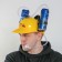 Helmet “business is time, and beer right now”, with holes for jars, head girth 56-58 cm