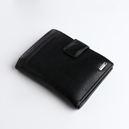 Male purse on magnet 3 in 1, department for auto documents, passports, black color-2