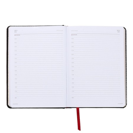 Diary of a low -end A5+, 136 sheets of Sidney Nebraska, hard cover, artificial leather, silver cut, black-13