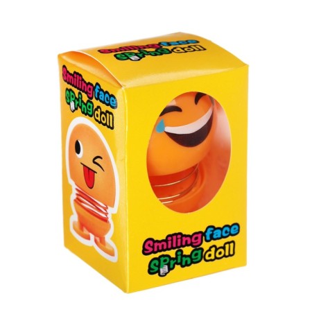 Smile on the spring, on the panel in the car, laughter, yellow-3