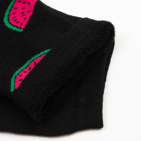Women's terry socks "watermelon", black color, size 23-25-3