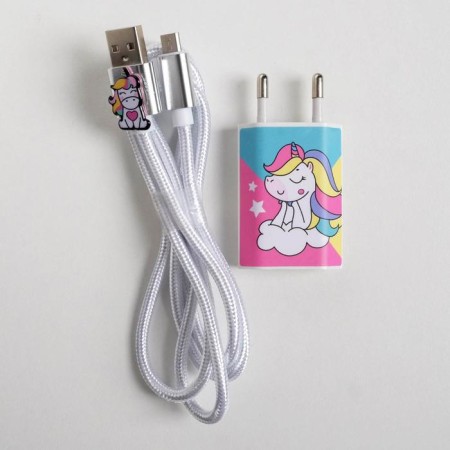 Set of USB cable - Micro USB and Sueter "Unicorn", 1 m-4