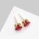 Earrings with rhinestones "Pusets" radiance, circle, d = 0.8, red color in gold