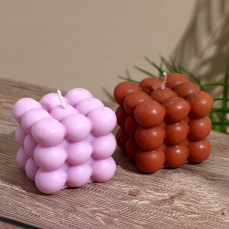 Candle "Balls 3 layers" 6x6x6 cm, soy wax mix-4