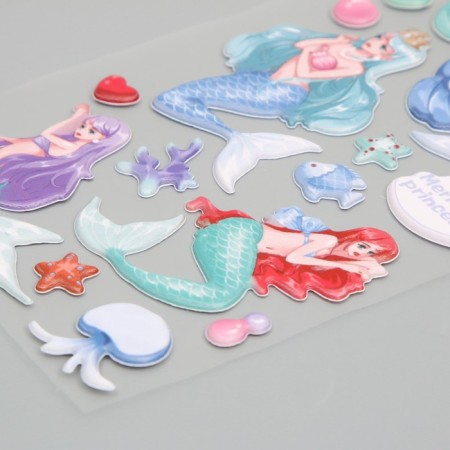 Plastic sticker soft "mermaids" mix 24x10 cm-3