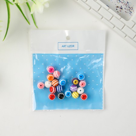 Beads for creativity plastic "Rainbow balls" set of 20 pcs 1x1 cm-3