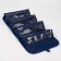 Cosmetic bag, 4 parts on zippers, blue color