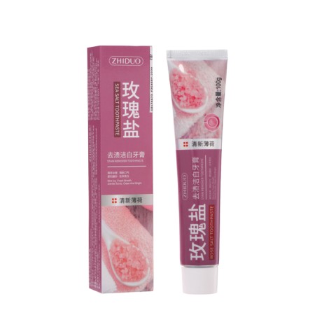 Toothpaste against caries with pink salt crystals, 100 g