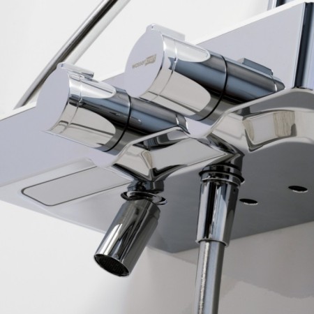 Show system Wasserkraft a113.067.155.ch Thermo, tropical shower, thermostat, chrome/white 1011510-2