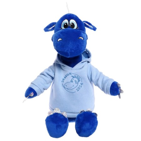 Soft toy "Dragon Diesel in a sweatshirt", 25 cm, blue color