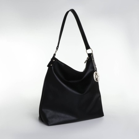 Lurch bag with a zipper, textura, average size, black color-2