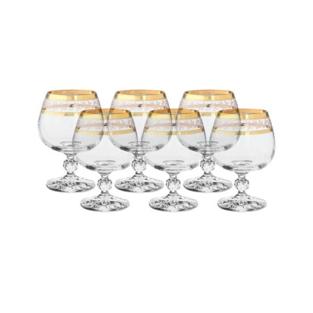 Set of glasses for brandy STERNA, Panto Gold decor, 250 ml X 6 pcs.-1