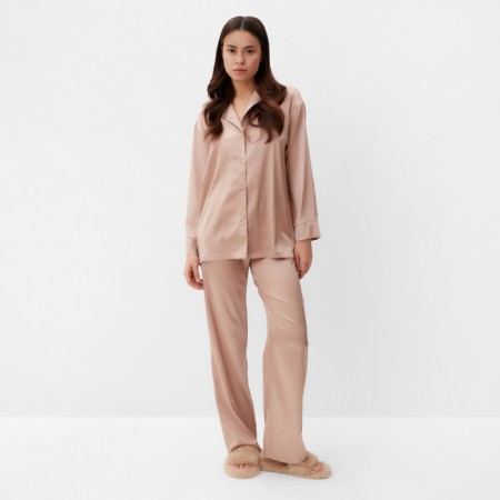Women's pajamas (shirt, trousers) KAFTAN "Leopard", gold, size 44-46