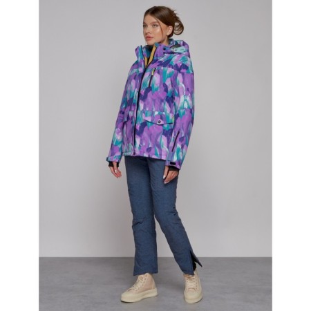 Ski jacket female winter, size 44, purple color-9