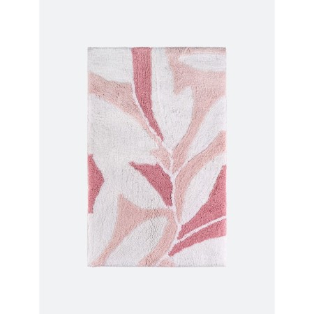 Akvarel soft rug, for a bathroom, 50x80 cm, white pink color