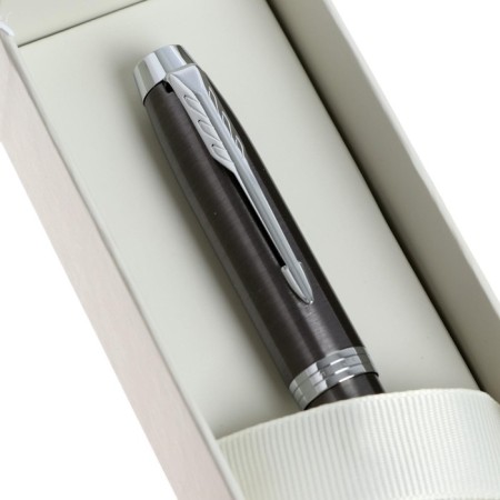 Feature handle Parker Im Core F321 Dark Espresso CT, stainless steel case, blue ink, in a gift bag-7