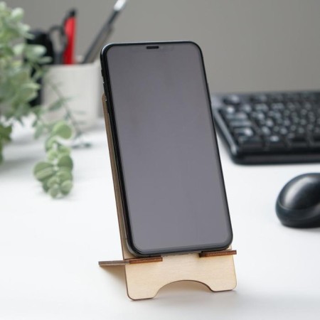 Stand for the phone "tree", 15x8 cm, linen, wood-1