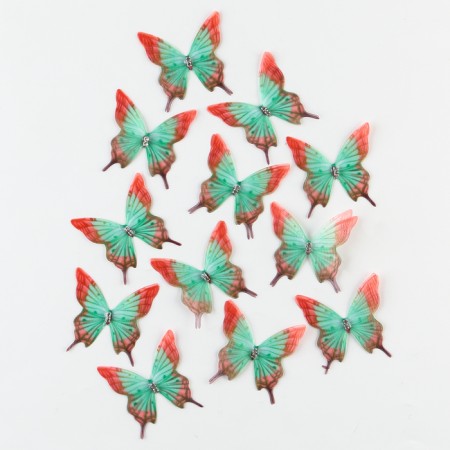 Decor for creativity "Butterfly Pestrushka", two -layer, set of 12 pcs., Size 1 pc. - 5 × 5 cm-1
