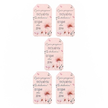 A set of nameplate "Wishes for a birthday!" 4 types, 20 pieces, 5.5 x 8 cm-3