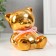 Piggy bank Ceramics "Mishutka with Bantik" gold 9x8x9.8 cm