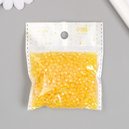 Beads for creativity Plastic "Rhombus Crystal Holography" Yellow "set 20 grams 0.4x0.4 cm-3