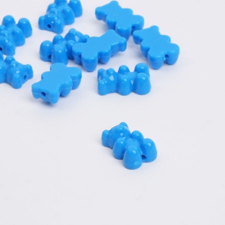 Bead "Bear marmalade" (set of 10 pcs.), 1.8 × 1.2 × 0.8 cm, blue color-1