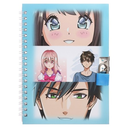 Notepad 48 sheets (13 x 18 cm) Mazari "Anime", with a lock, a linked inner block, 70 g/m2, 4 MIX design-6