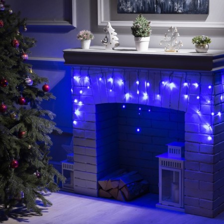 Garland "fringe" 1.8 × 0.5 m, IP20, dark thread, 48 LED, glow blue, 8 modes, 220 V