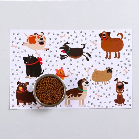 Rug for a bowl "Pigger" 43 x 28 cm "Funny dogs"-1