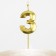 Candle figure for the cake "3", gold, 2.5 x 8 cm.