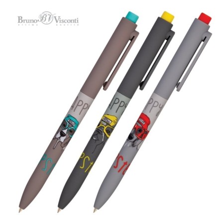 Handle Automatic Freeshwrite FunClick Balloon Dogs on the style of 0.7 mm, blue pigment ink, Soft Touch case, mix