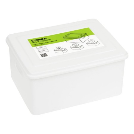 Container for documents A4, 260 x 350 x 160 mm, white, roomy building
