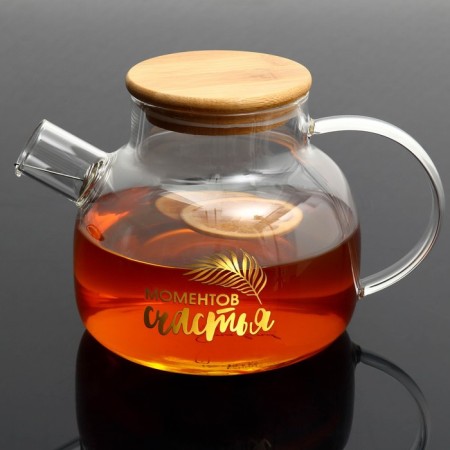 Glass kettle "Moments of happiness", 1000 ml-2