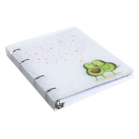 Notebook on rings, 80 sheets in the cell "avocado. Love", plastic cover, foil embroidery, shift block 70 g/m2-1
