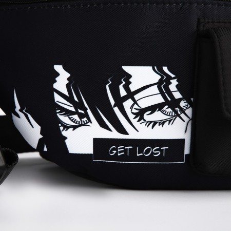 Textile belt bag with pocket "Get Lost" 30*14*6 cm-3