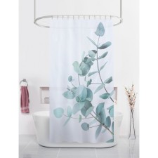Bath curtains with Joy Home Kaya Green rings, 180x200 cm