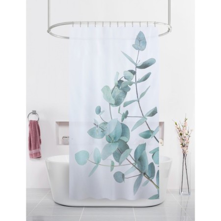 Bath curtains with Joy Home Kaya Green rings, 180x200 cm