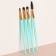 A set of makeup brushes, 4 objects, turquoise/golden color