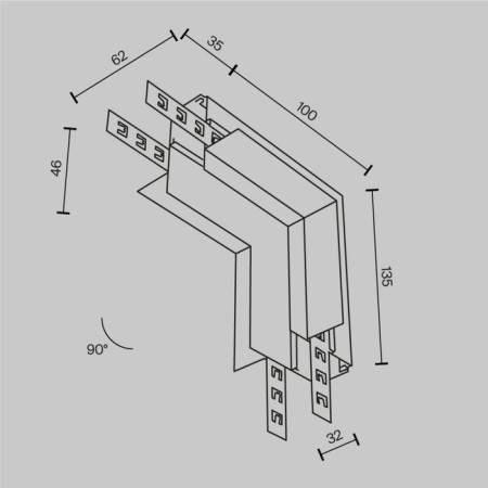 Connector Corner Internal Exignes built under GCL 12.5 mm, white-5