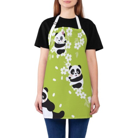 Apron kitchen with a photo print "Panda smile", adjustable, size OS