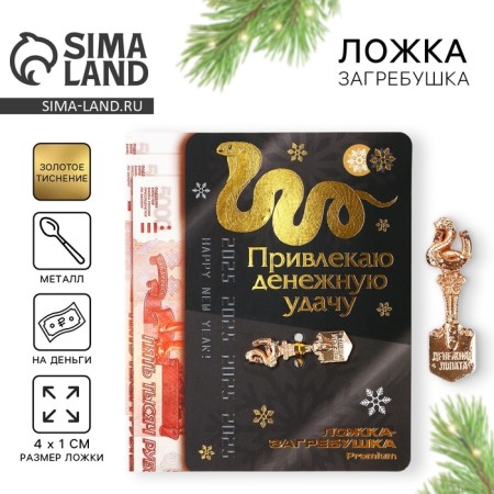 Spoon rabble, wallet talisman New Year's “New Year: I attract good luck”, 7 x 7 cm