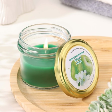 Candle in the bank Aromatic "Paradise apple", 6x7 cm, 120 g-4