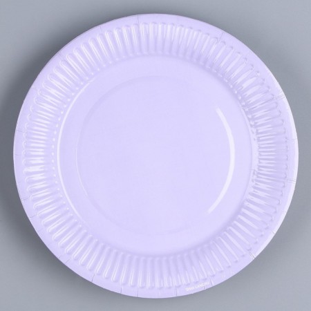 Disposable dishes: paper lavender plate, plain, 18 cm-1