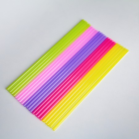 Disposable tubes for drinks, 21 cm, d = 5 mm, 100 pcs, color mix-2