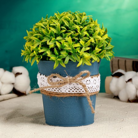 Kashpo "Vederko Lindberg" Blue, 10x10x10cm-1