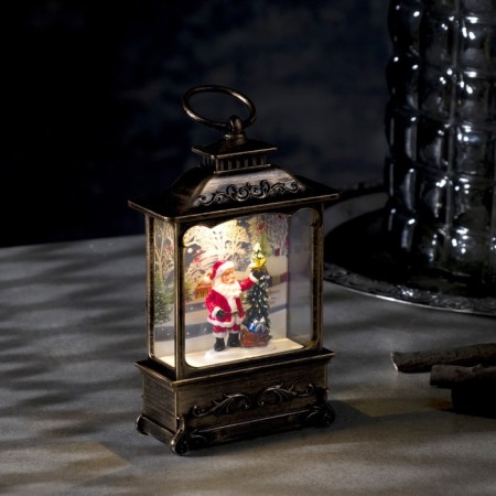 LED figure "Santa Claus and Christmas tree" 7.6 × 13.5 × 3.2 cm, plastic, batteries AG13x3, glow warm white