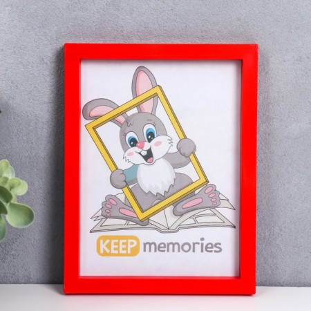 Photo frame plastic L-3 15x21 cm red (plastic screen)