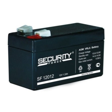The rechargeable battery Security Force SF 12012, 12 V, 1.2 A/h