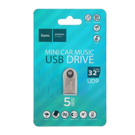 Flashka Hoco UD9 InsightFul, 32 GB, USB2.0, Thu up to 25 MB/s, PBU up to 10 Mb/s, metal, gray-4