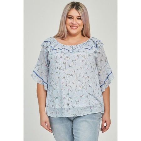 Female blouse, size 52, blue color